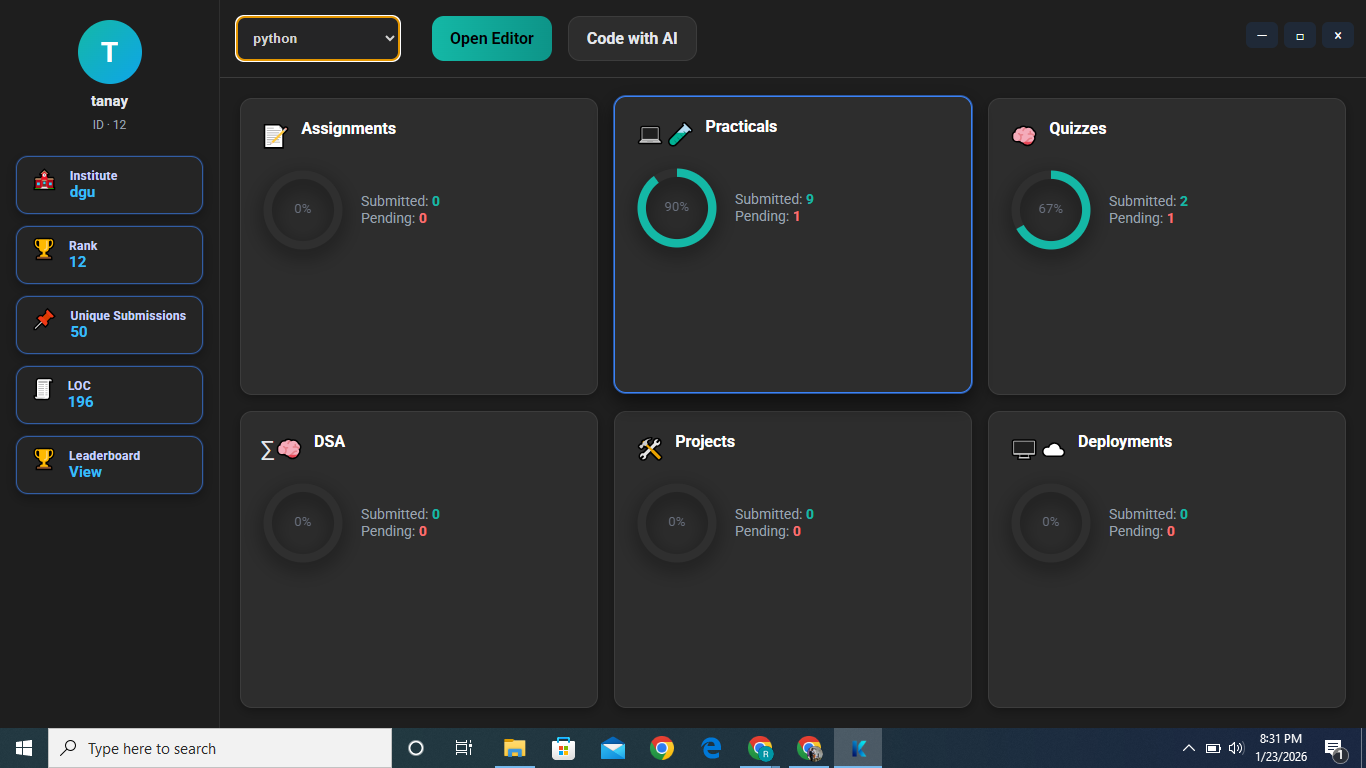 Kodin Login Interface